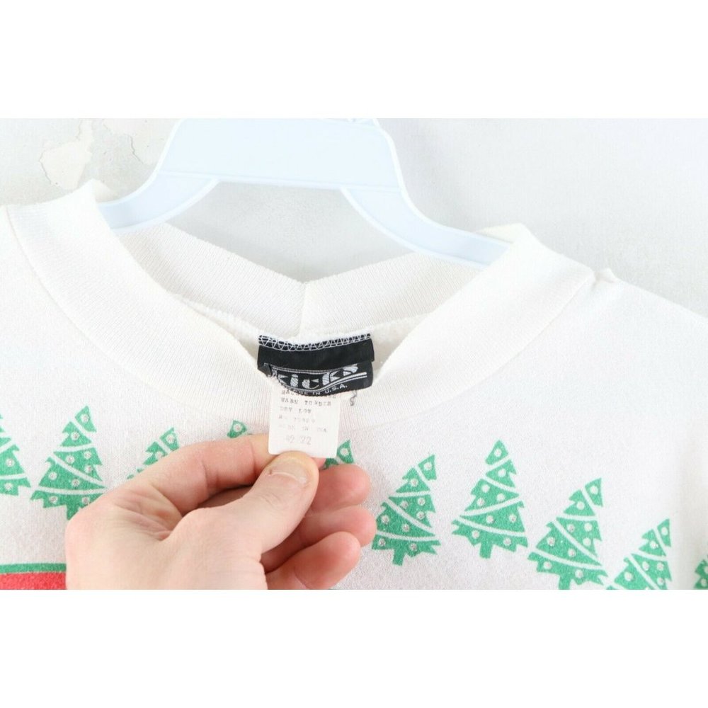 Vintage 90s Streetwear Womens 22 All Over Print Christmas Ugly Sweatshirt USA - Picture 5 of 10